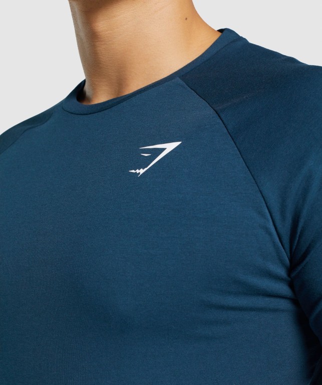 Navy Gymshark Critical 2.0 Men's T Shirts | US-95VETOL