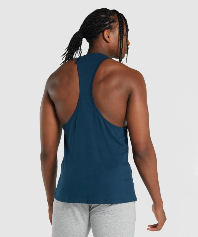 Navy Gymshark Critical 2.0 Men's Tank Tops | US-15KDSXE