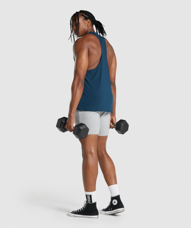 Navy Gymshark Critical 2.0 Men's Tank Tops | US-15KDSXE