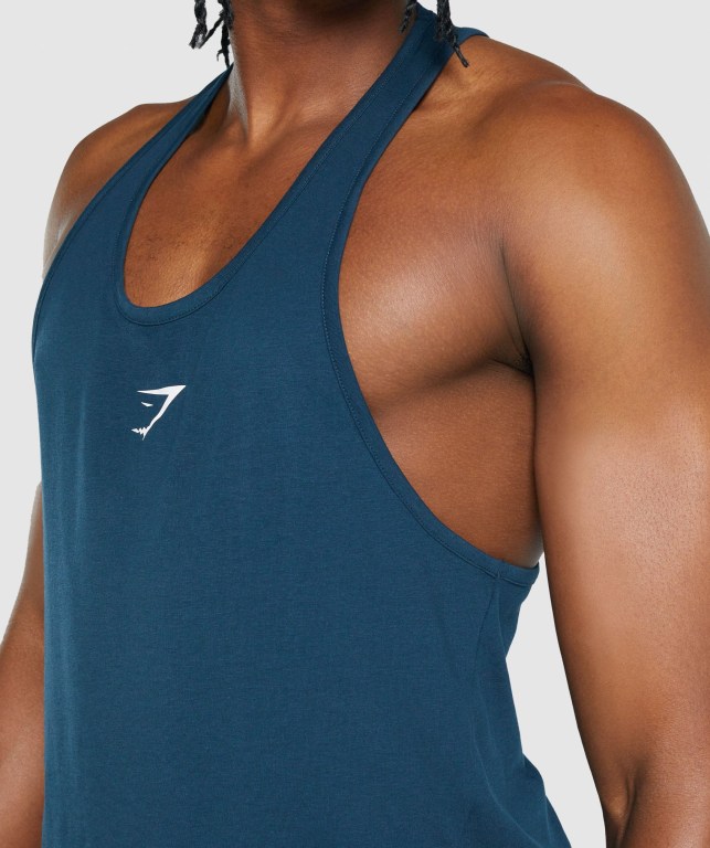 Navy Gymshark Critical 2.0 Men's Tank Tops | US-15KDSXE