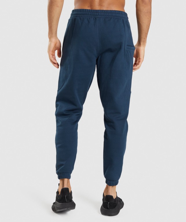 Navy Gymshark Essential Oversized Men's Joggers | US-69UQLHB