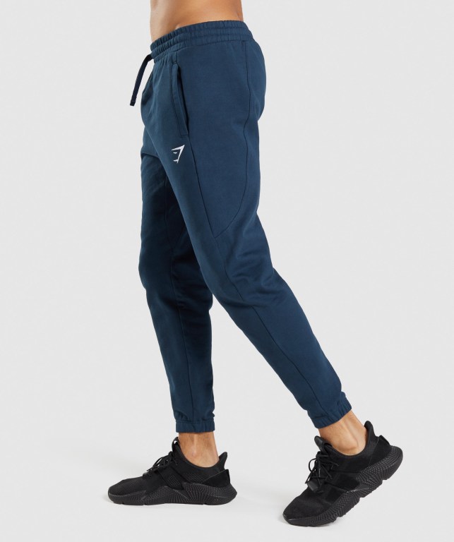 Navy Gymshark Essential Oversized Men's Joggers | US-69UQLHB