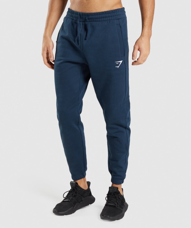 Navy Gymshark Essential Oversized Men\'s Joggers | US-69UQLHB