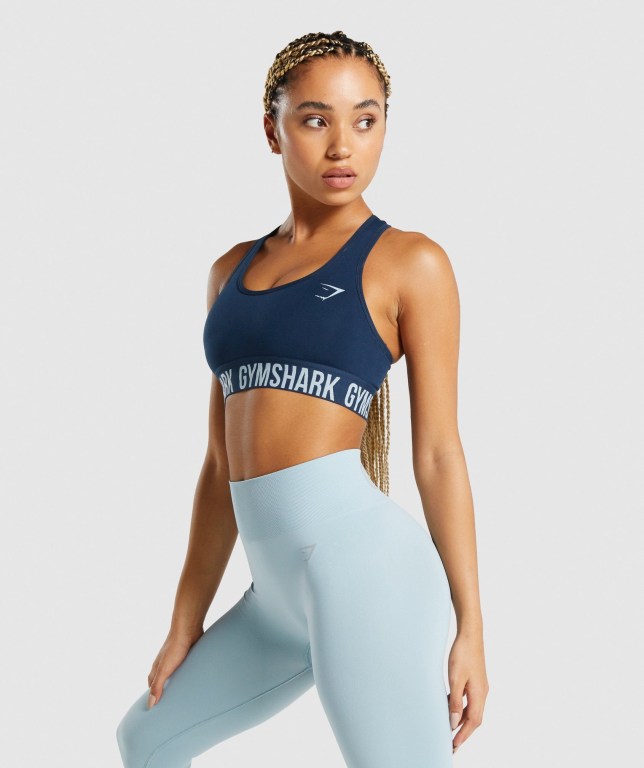 Navy Gymshark Fit Seamless Women's Sports Bra | US-89TBPRH