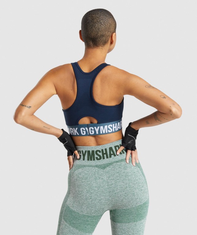 Navy Gymshark Flex Women's Sports Bra | US-07LVEDN