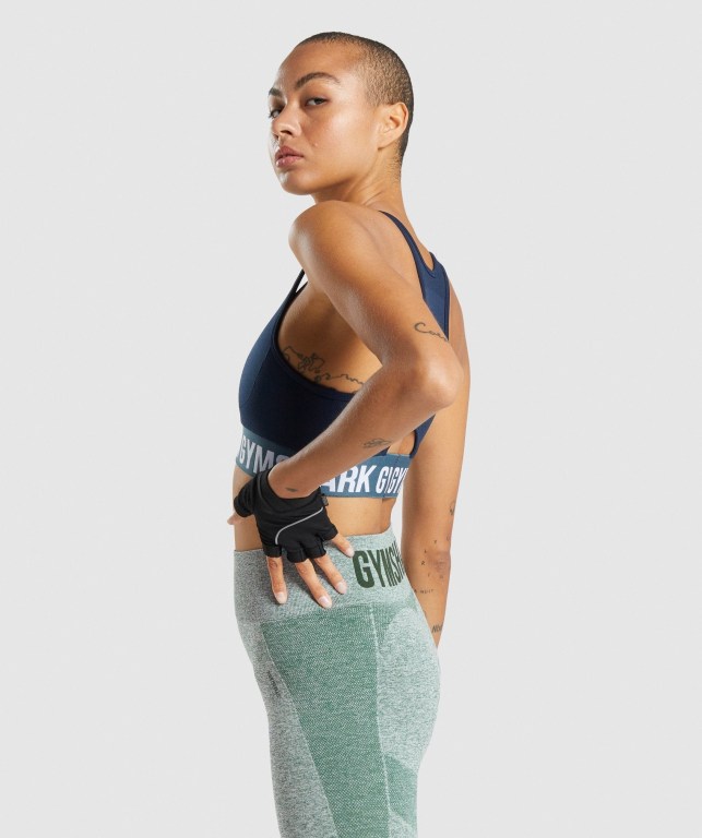 Navy Gymshark Flex Women's Sports Bra | US-07LVEDN