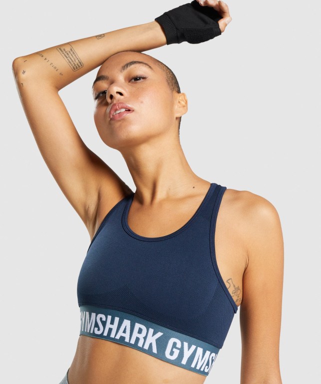 Navy Gymshark Flex Women's Sports Bra | US-07LVEDN