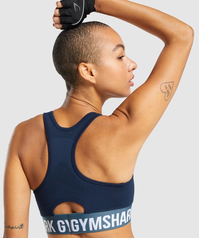 Navy Gymshark Flex Women's Sports Bra | US-07LVEDN