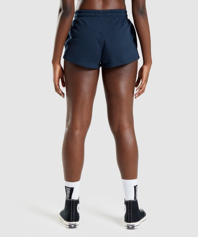 Navy Gymshark Legacy Graphic Women's Shorts | US-34QDWBM