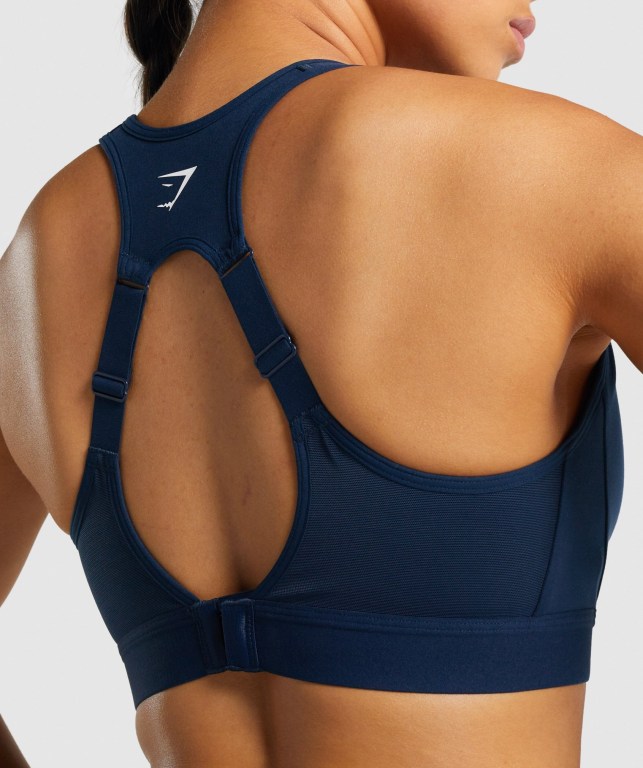 Navy Gymshark Open Back Training Women's Sports Bra | US-90MXETQ