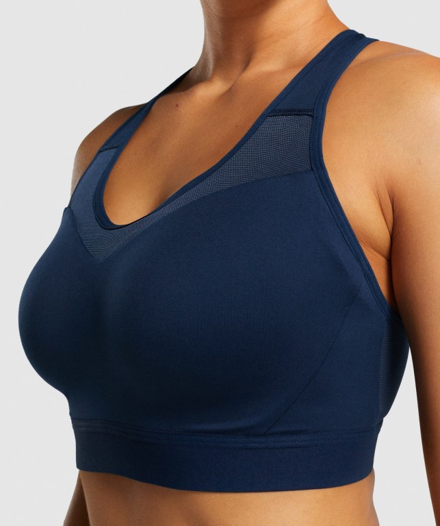 Navy Gymshark Open Back Training Women's Sports Bra | US-90MXETQ