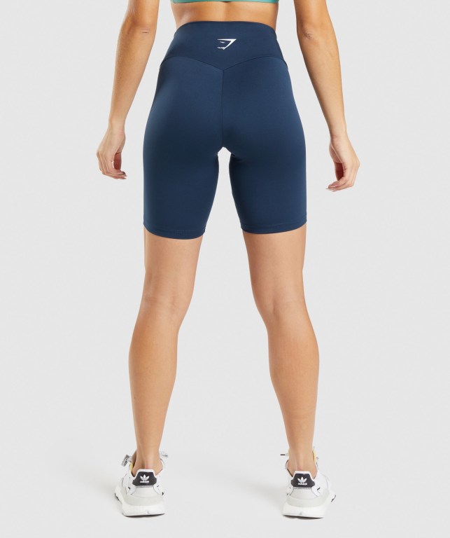 Navy Gymshark Training Cycling Women's Shorts | US-63LCBTG