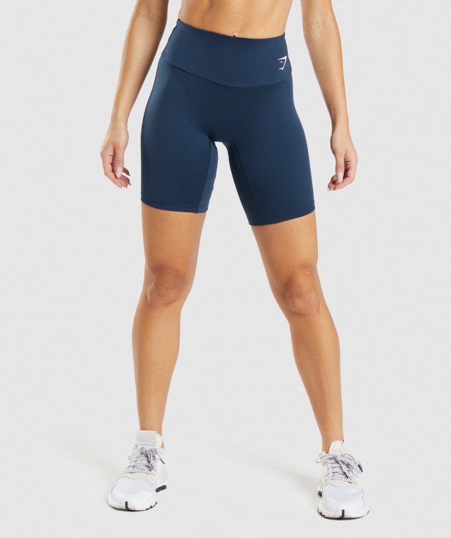 Navy Gymshark Training Cycling Women\'s Shorts | US-63LCBTG