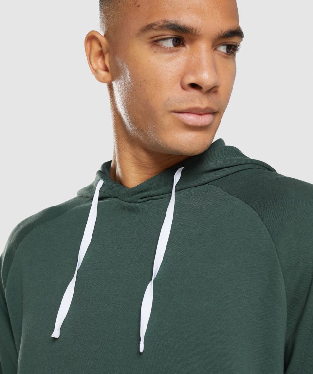 Obsidian Green / White Gymshark Recess Men's Hoodies | US-10VMYSA