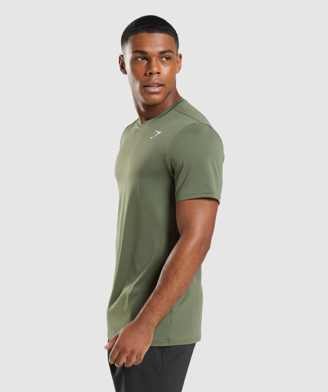 Olive Gymshark Arrival Men's T Shirts | US-96HVKSM