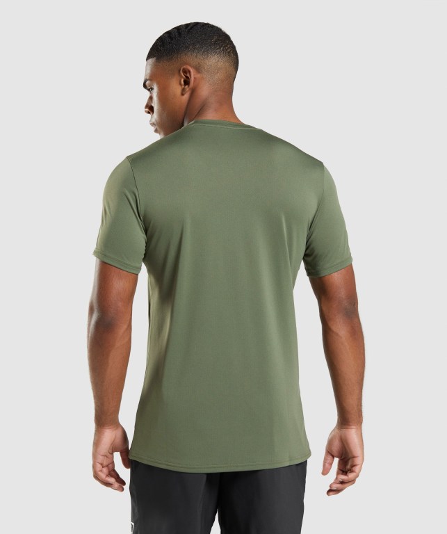 Olive Gymshark Arrival Men's T Shirts | US-96HVKSM