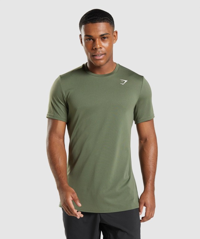 Olive Gymshark Arrival Men\'s T Shirts | US-96HVKSM