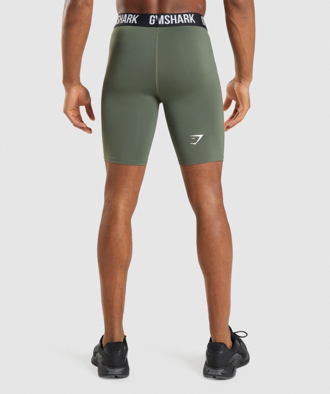 Olive Gymshark Element Baselayer Men's Shorts | US-62HAKRW