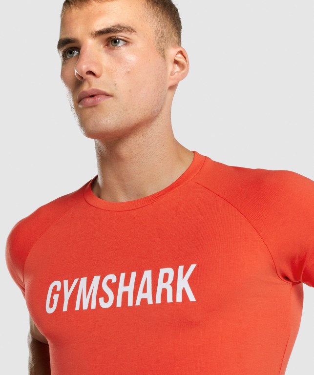 Orange Gymshark Apollo Men's T Shirts | US-57NEUSA