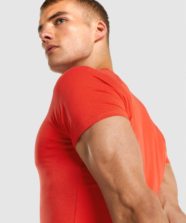 Orange Gymshark Apollo Men's T Shirts | US-57NEUSA