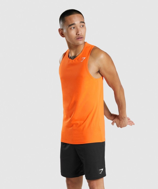 Orange Gymshark Arrival Men's Tank Tops | US-28LUVGX