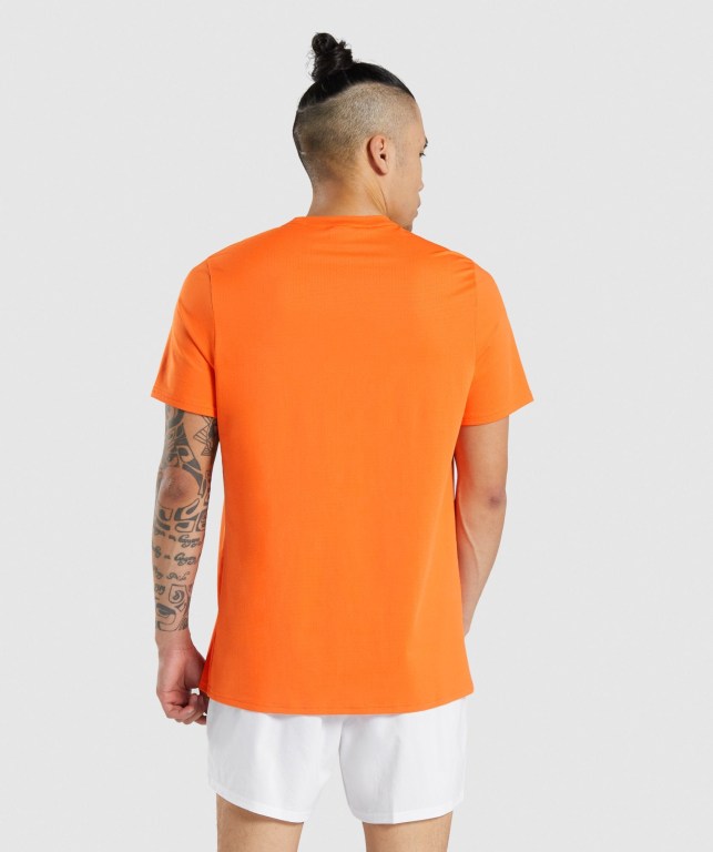 Orange Gymshark Arrival Regular Fit Men's T Shirts | US-31HFWXK