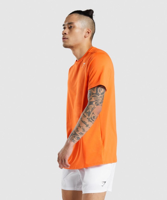 Orange Gymshark Arrival Regular Fit Men's T Shirts | US-31HFWXK