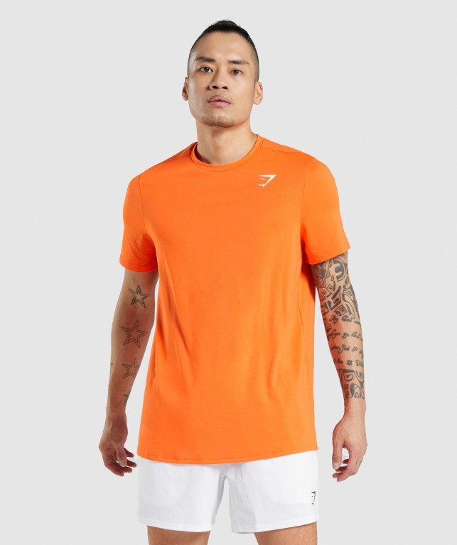 Orange Gymshark Arrival Regular Fit Men\'s T Shirts | US-31HFWXK