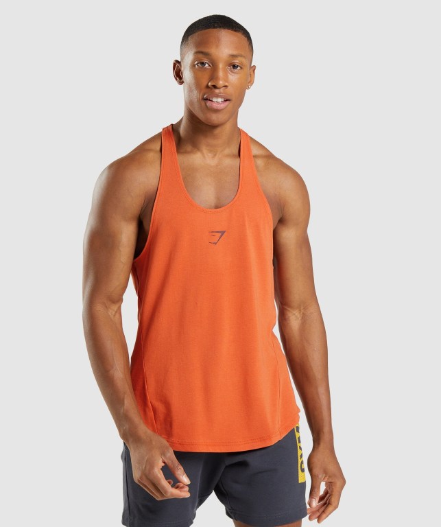 Orange Gymshark Bold Men's Tank Tops | US-56XHDGK