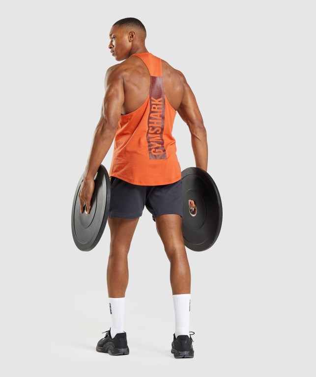 Orange Gymshark Bold Men's Tank Tops | US-56XHDGK