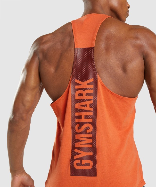 Orange Gymshark Bold Men's Tank Tops | US-56XHDGK