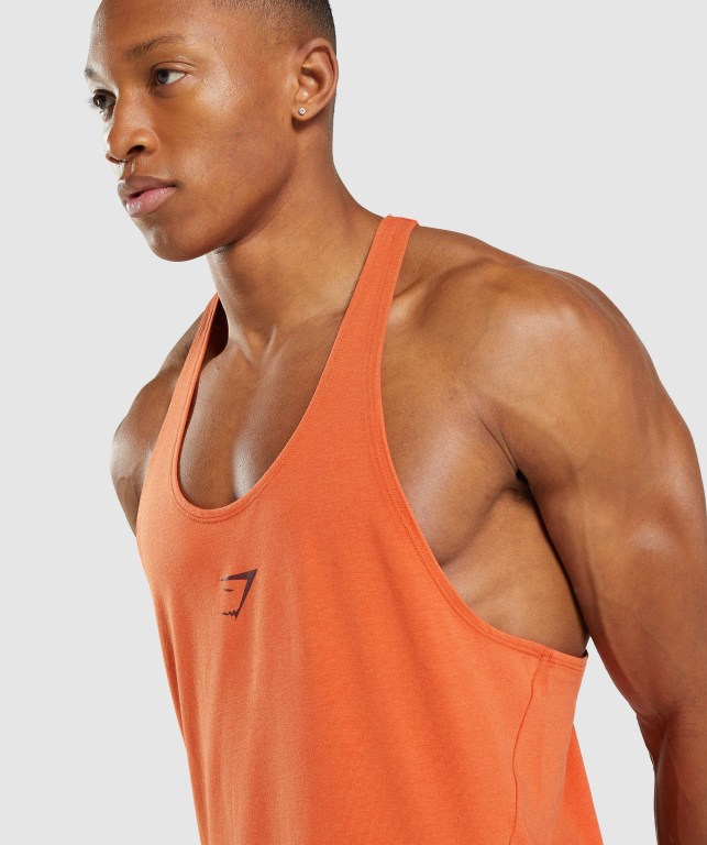 Orange Gymshark Bold Men's Tank Tops | US-56XHDGK