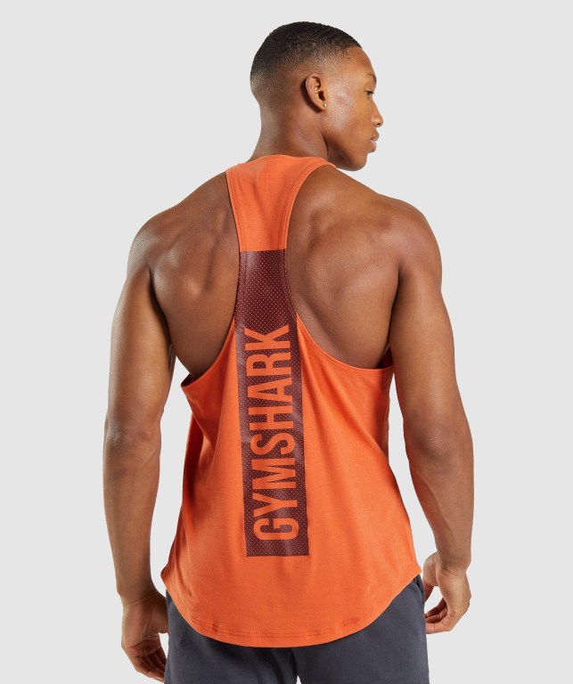 Orange Gymshark Bold Men\'s Tank Tops | US-56XHDGK