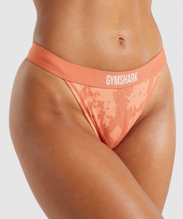 Orange Gymshark Cotton High Rise Thong Women's Underwear | US-28AQNPH