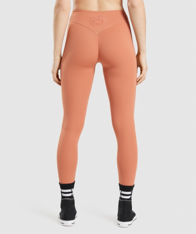 Orange Gymshark KK Fit 7/8 High Waisted Women's Leggings | US-59SLUWY