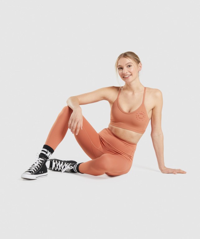 Orange Gymshark KK Fit 7/8 High Waisted Women's Leggings | US-59SLUWY