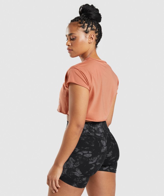 Orange Gymshark KK Fit Raw Crop Top Women's Sweatshirts | US-51HBZIC