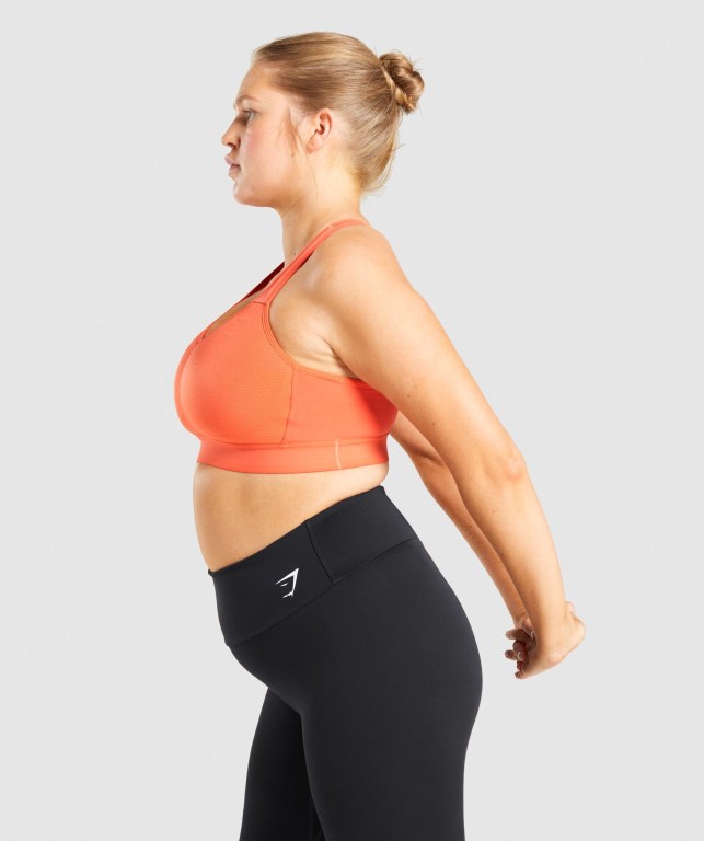 Orange Gymshark Lightweight High Support Training Women's Sports Bra | US-85EGBZI