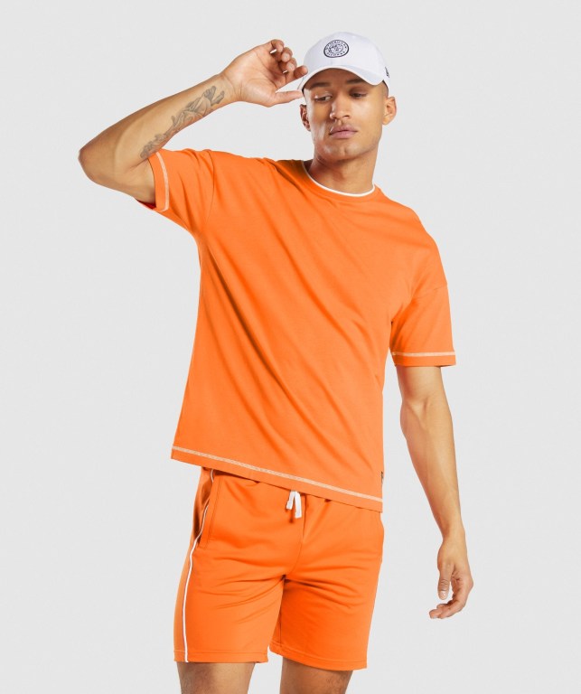 Orange Gymshark Recess Men's T Shirts | US-42APEVW