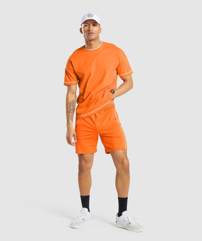 Orange Gymshark Recess Men's T Shirts | US-42APEVW