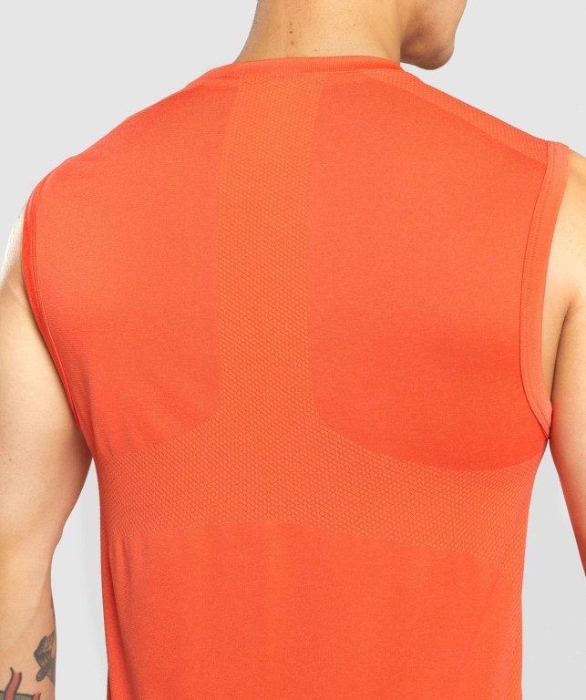 Orange Gymshark Regulate Training Men's Tank Tops | US-03BDGFP