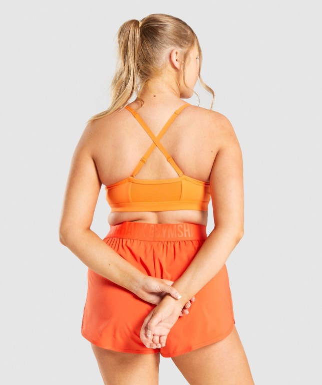 Orange Gymshark Ruched Training Women's Sports Bra | US-37IQGNA