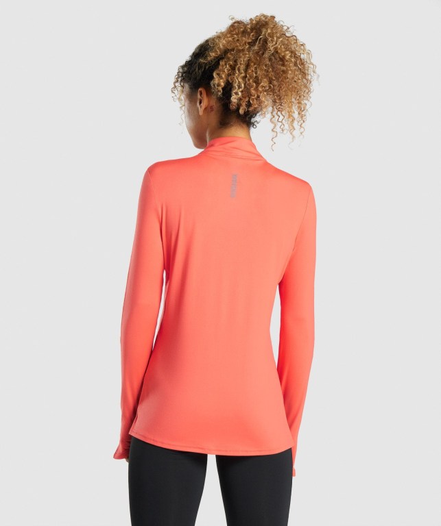 Orange Gymshark Speed Zip-Up Women's Hoodies | US-39RVMUF