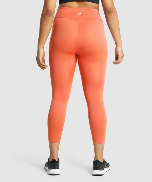 Orange Gymshark Training 7/8 High Waisted Women's Leggings | US-65KVDHE