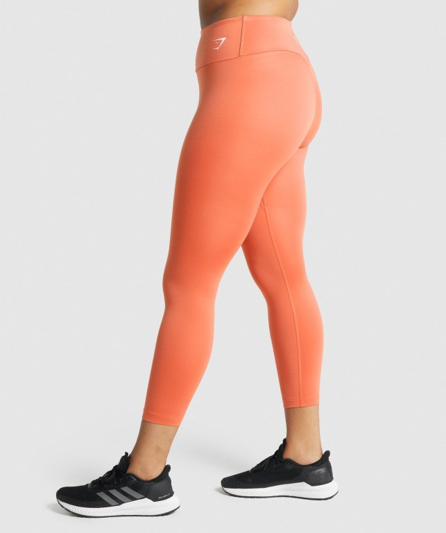 Orange Gymshark Training 7/8 High Waisted Women's Leggings | US-65KVDHE