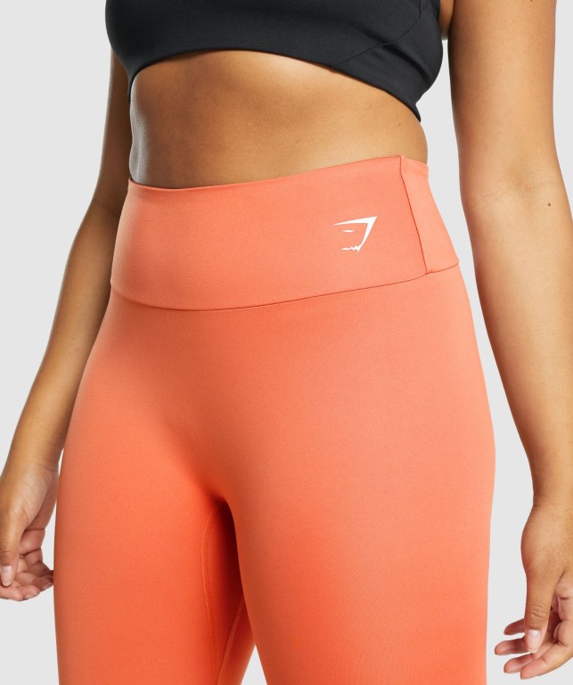 Orange Gymshark Training 7/8 High Waisted Women's Leggings | US-65KVDHE