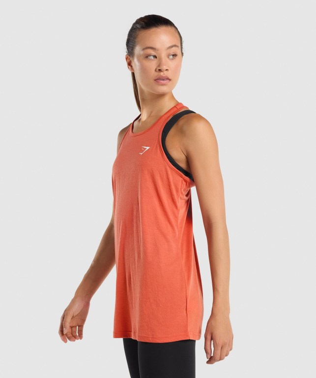 Orange Gymshark Training Oversized Women's Tank Tops | US-38XNAFD