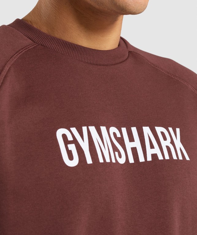 Pink Brown Gymshark Apollo Crew Men's Hoodies | US-27XWUIB