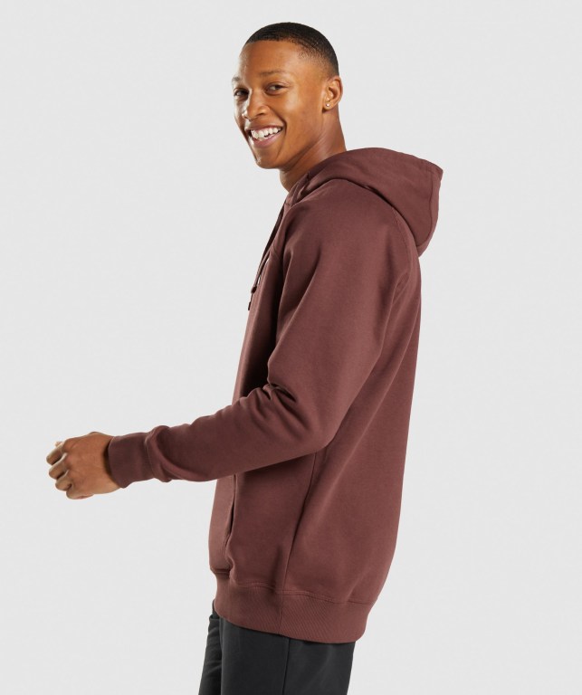 Pink Brown Gymshark Apollo Men's Hoodies | US-28HEDTL