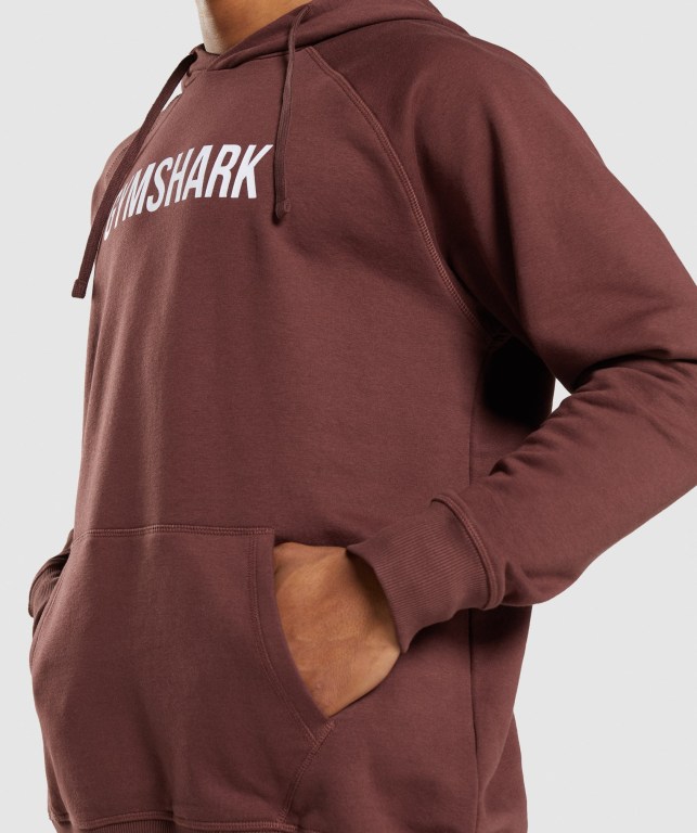 Pink Brown Gymshark Apollo Men's Hoodies | US-28HEDTL